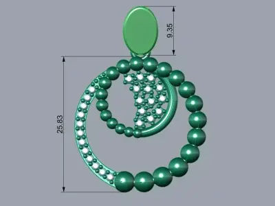 Single pendant or necklace 3D print model