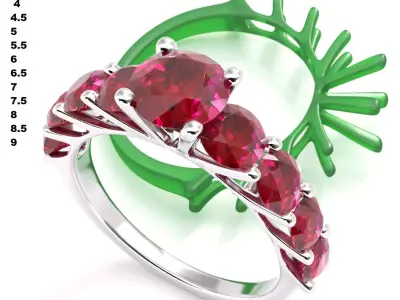 Round stone diamond engagament ring set 3D Model Pack