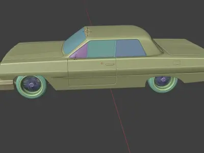 Chevrolet Impala 1963 Convertible 2-Door Close top 3D print model