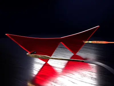 LUXURY CAT TRIANGULAR EYEGLASS - FITS 3D NFTs 3D model