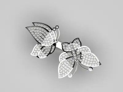 butterfly diamond ring jr00053 3D print model