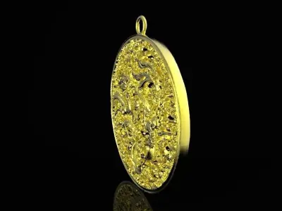 Jewelry ornate gold pendant Free 3D print model