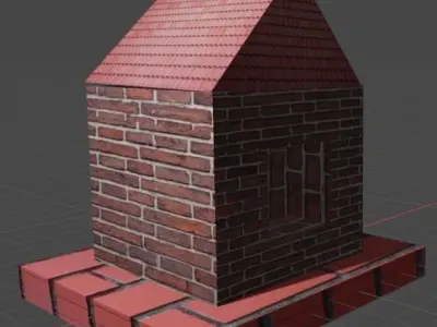 House brick chimney Low-poly 3D model