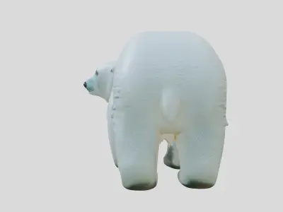 Polar Bear Realistic Fur Detailed 3D Model Low-poly 3D model