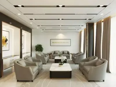  Office Room Interior Model 3D model