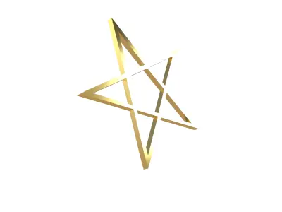 Inverted Pentagram Symbol v1 003 Low-poly 3D model