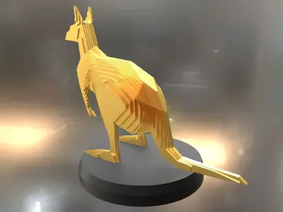 Parametric Kangaroo Low-poly 3D model