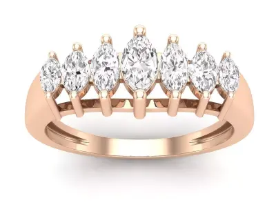 AV 659 Marquise Descending Wedding Ring 3D print model