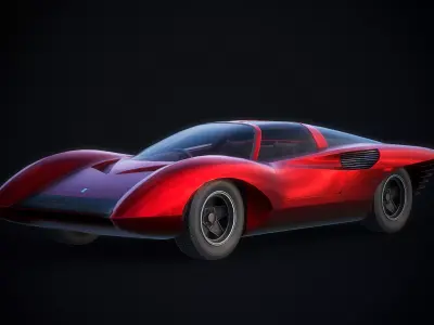 Ferrari 250 P5 Authentic Car Game Ready Low-poly 3D model