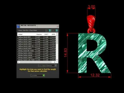 R Letter Alphabet Wooden Texture Pendant 3D Print Model 3D print model