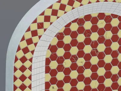 Moroccan tile fountain 3D model