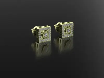 square earrings 3D print model