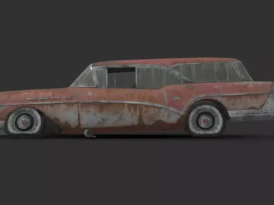 Abandoned Car - Buick Century Caballero Wagon Low-poly 3D model