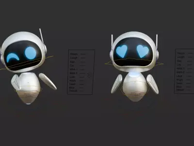 Ren 01 - Cute Mini Robot Rigged Low-poly 3D model
