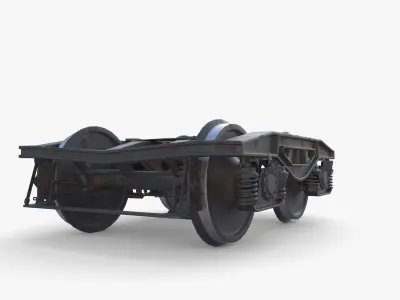 Train car bogie v2 3D model