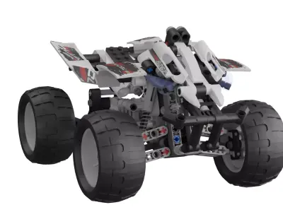 LEGO Quad-Bike Low-poly 3D model