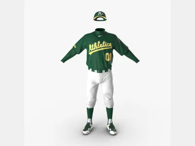 Baseball Player Outfit Athletics 2 3D model