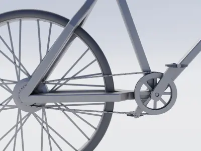 Bisycle simple BIKE Low-poly 3D model