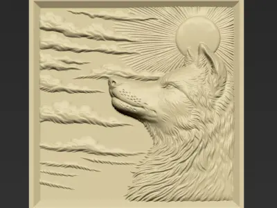 Wolf Head A136 3D print model