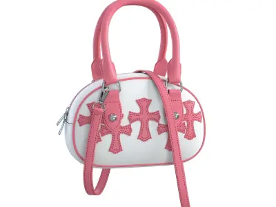 Chrome Hearts Bag with straps  Low-poly 3D model