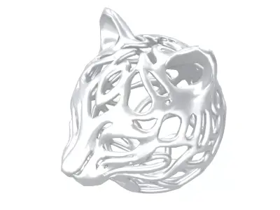 Abstract Cat Head Shape Decoration v1 006 Low-poly 3D model