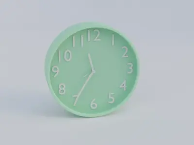 Clock 3D Model Customizable Low-poly 3D model