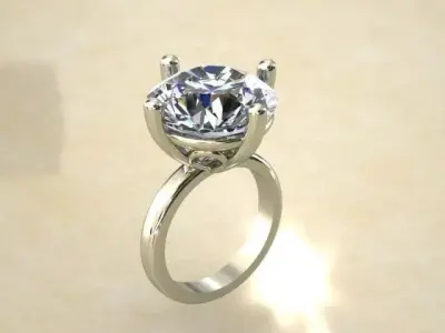 Ring with stone 3D print model