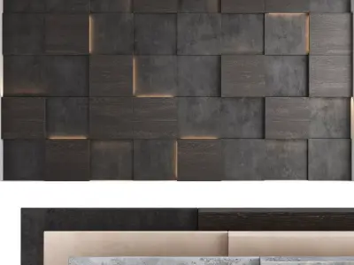 Decorative wall panel set 54 3D model