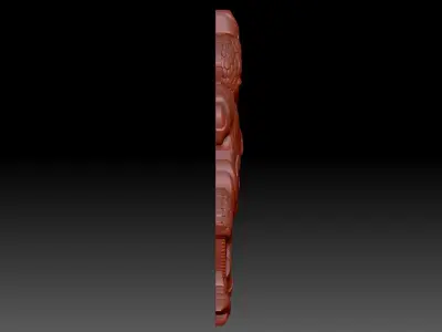 Bas-relief of a stylized bird 3D print model