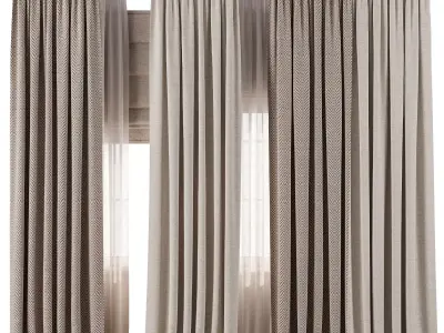 Curtain with Roman 53 3D model