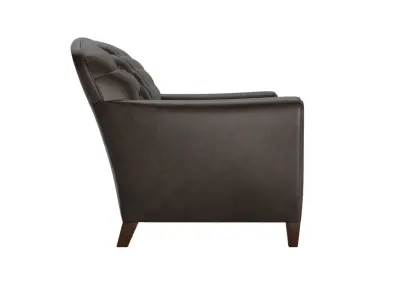 Edmund Tufted Leather Loveseat Sofa 3D model