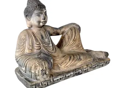 Antique Sitting Buddha Statue 3D model