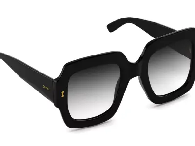 Square-frame sunglasses Gucci PBR Realistic 3D model