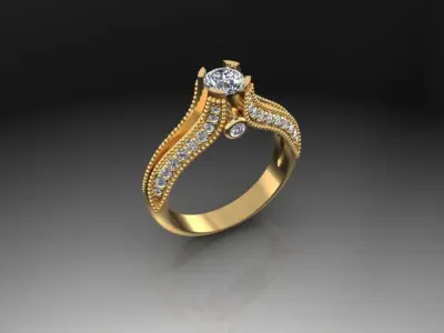  Engagement ring N - 196 3D print model