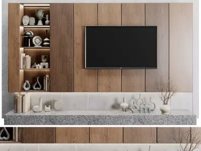 TV Wall set 24 3D model