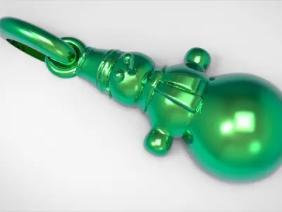 Snow man pendant 3D print model