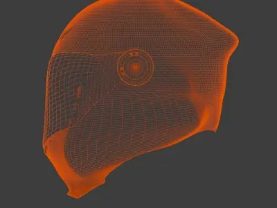 Alien-Faced Racing Helmet for Moto GP or Formula 1 Low-poly 3D model