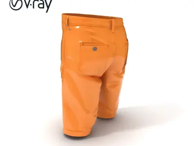 Casual Beige Shorts D Model Pack Low-poly 3D model