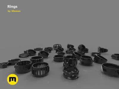 Geometric rings  3D print model
