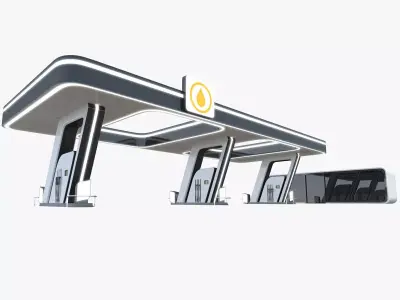 Futuristic Gas Station 3D model