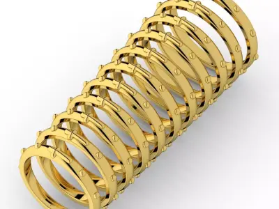 Set of 11 religious rosary rings or wedding bands for praying 3D print model