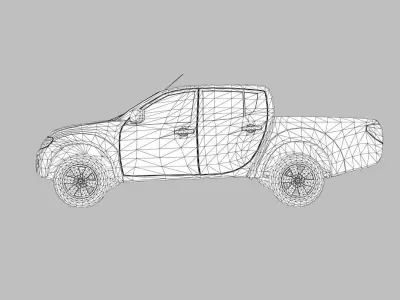 Pickup Car Rigged Low-poly 3D model