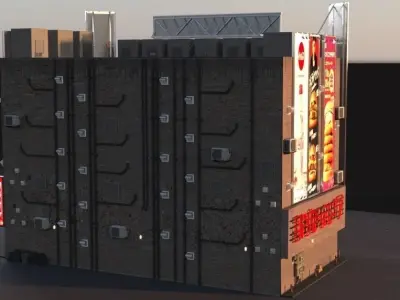 Cyberpunk Building Neon City 3D model