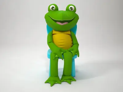 Stuffed Toy Frog 3D model