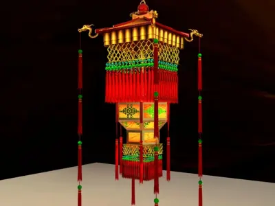 Chinese Red Lantern 3D model 71