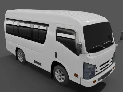 8 types Truck ISUZU NMR 71 Low-poly 3D model