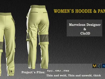 Women  hoodie and pants set 3D model