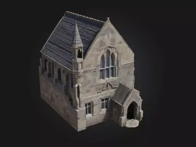 Gothic Stone Chapel  Majestic Silence of Sacred Stonework 3D model