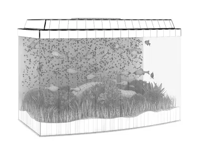 Black Top Aquarium 3D model