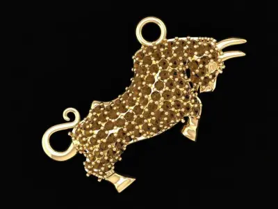 Luxury Bull Zodiac Pendant 3D Model 2260 3D print model